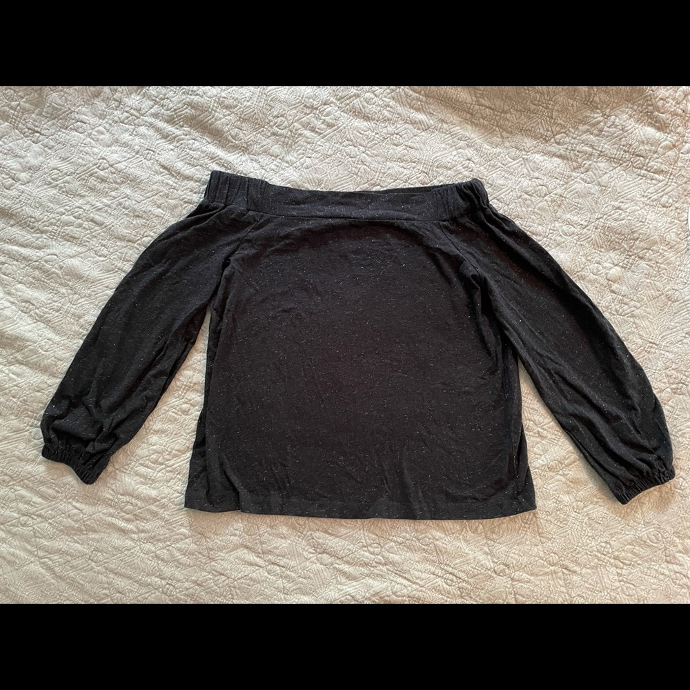LOFT Navy sparkle off-shoulder top